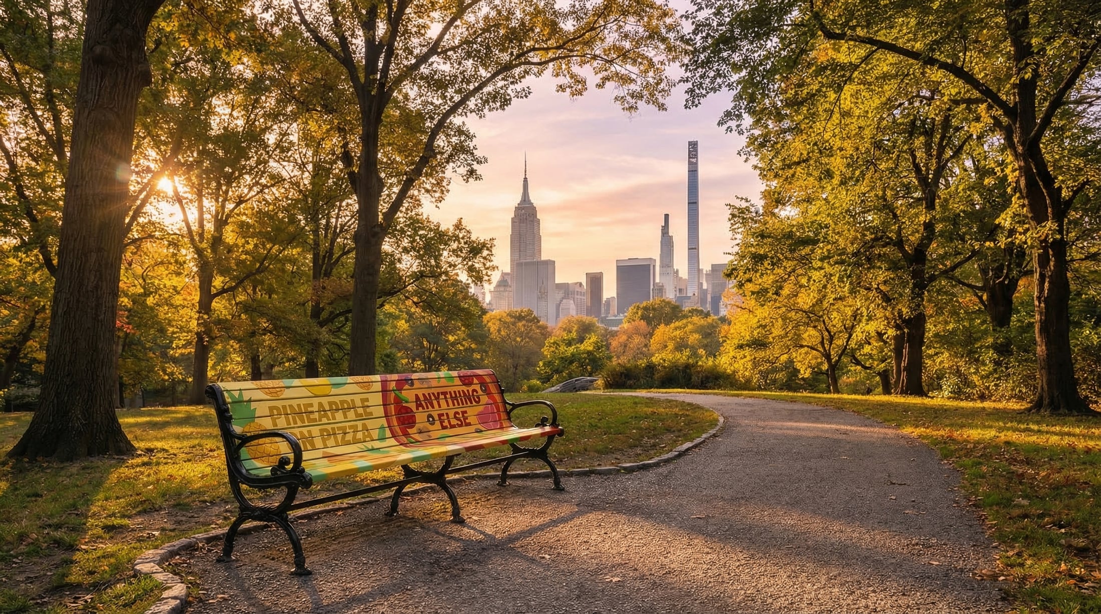 Pineapple Pizza / Anything Else bench in New York