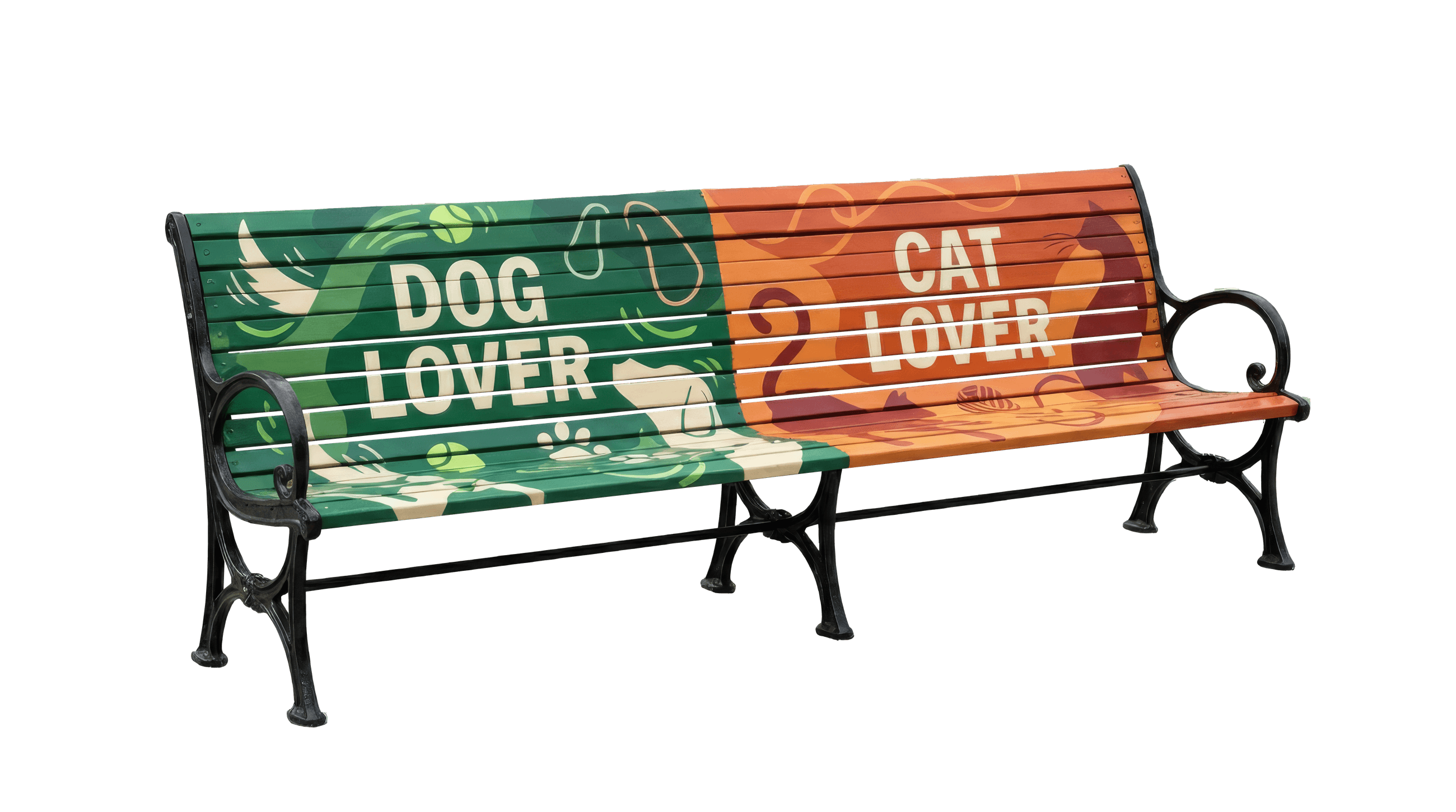 The Dog Lover / Cat Lover bench