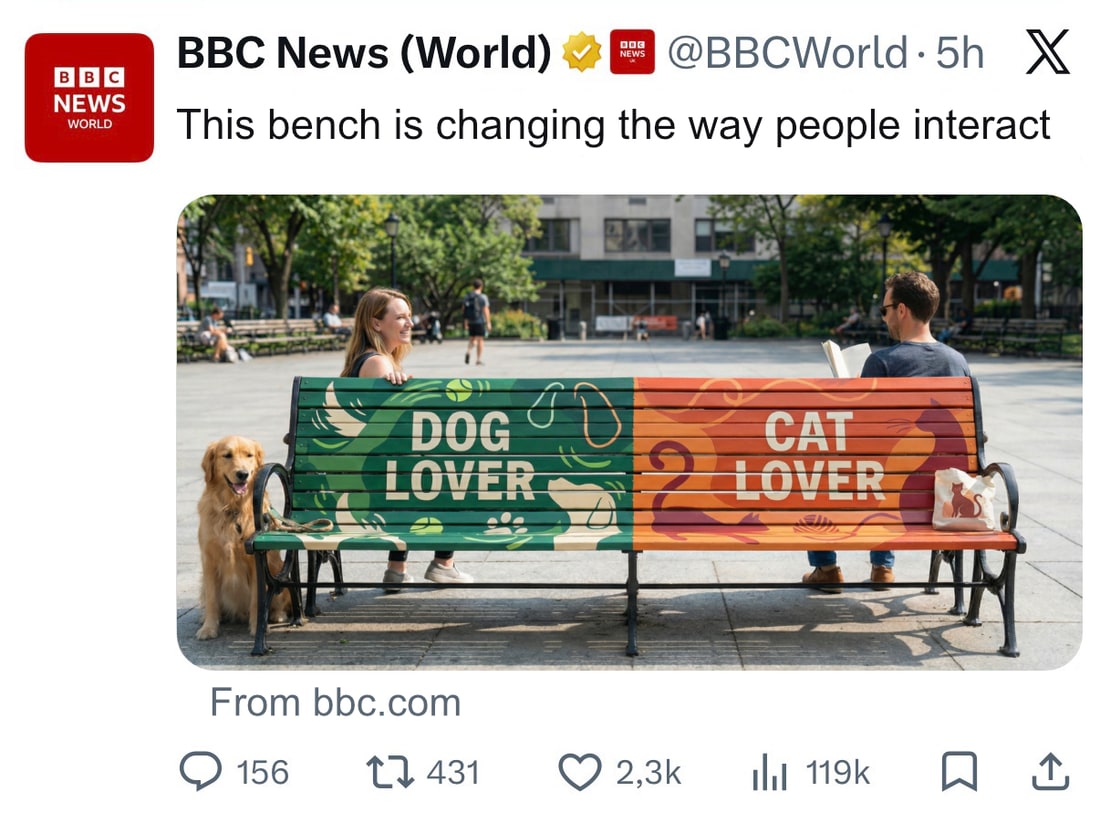 BBC News post about The Bench Marks