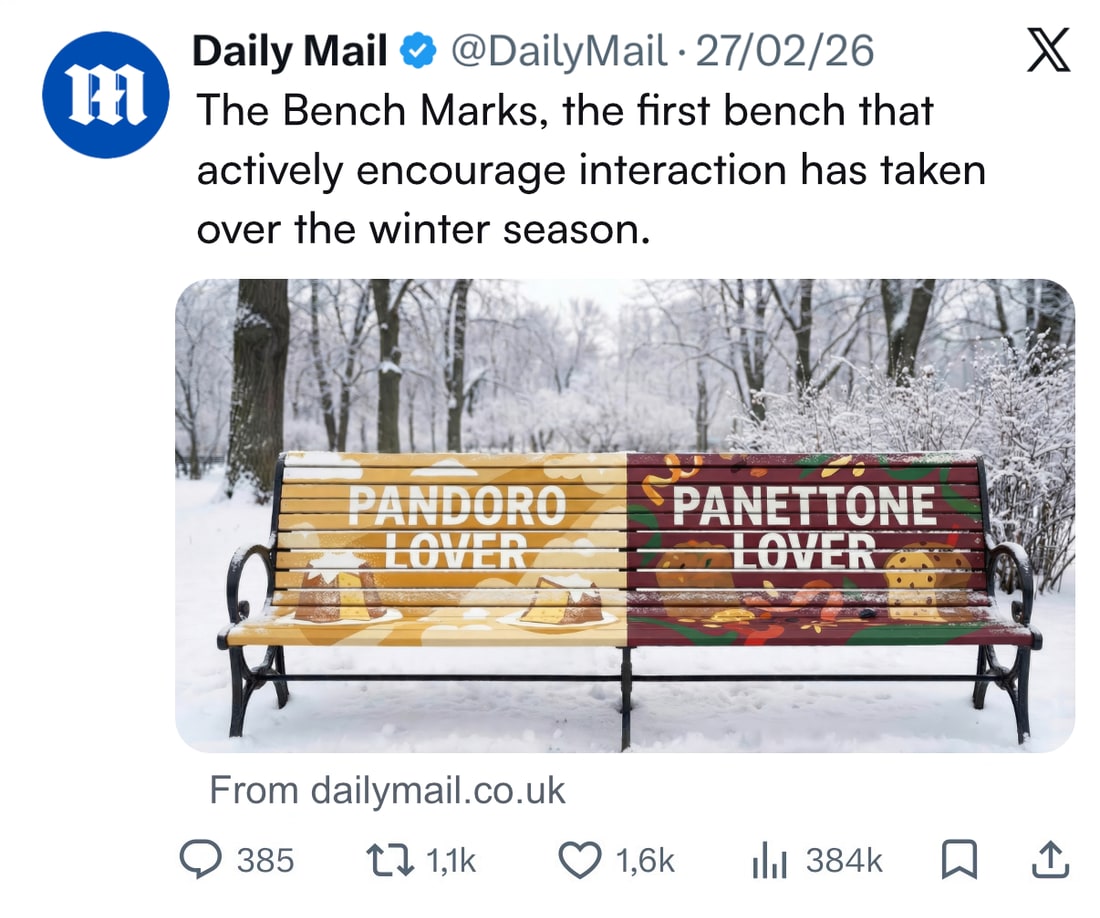 Daily Mail post about The Bench Marks