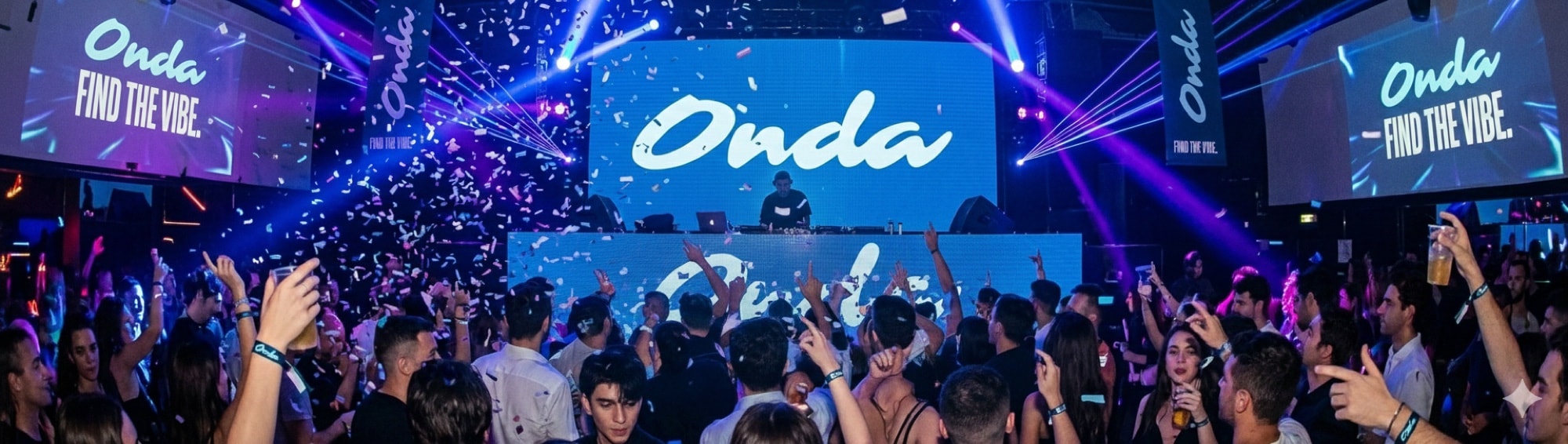 A Milan street at night with the final Onda event lit up and reward goals overlaid